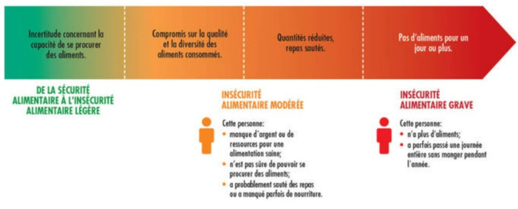 L’échelle de l’insécurité alimentaire montre les dangers et les conséquences de cette problématique.
