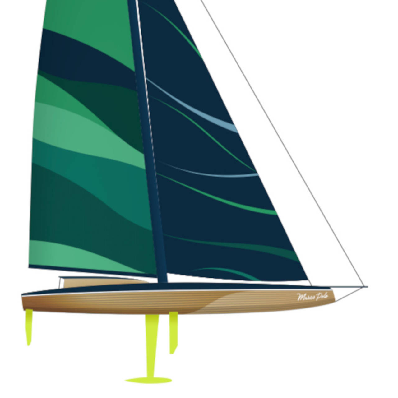 Un voilier sur fond blanc (visualisation 3D)