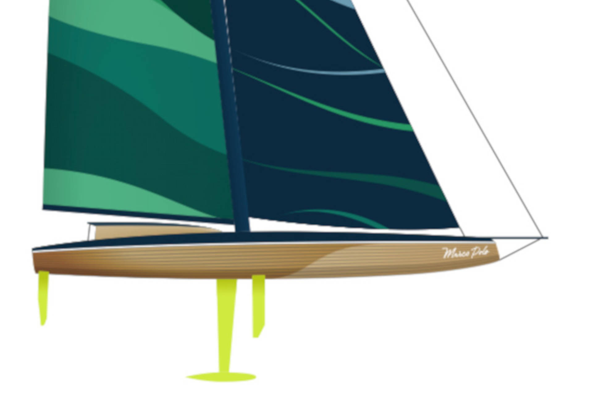 Un voilier sur fond blanc (visualisation 3D)